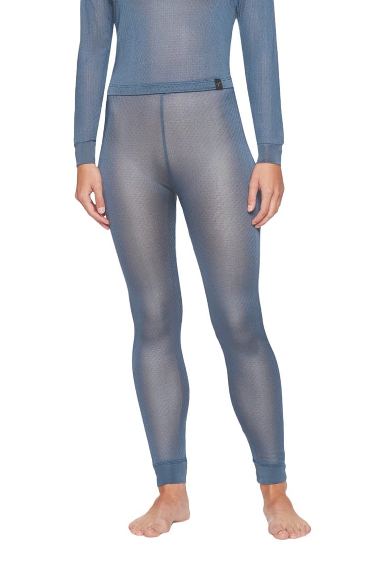 Terramar Women's Thermasilk Pointelle Pant, XL, Steel Blue