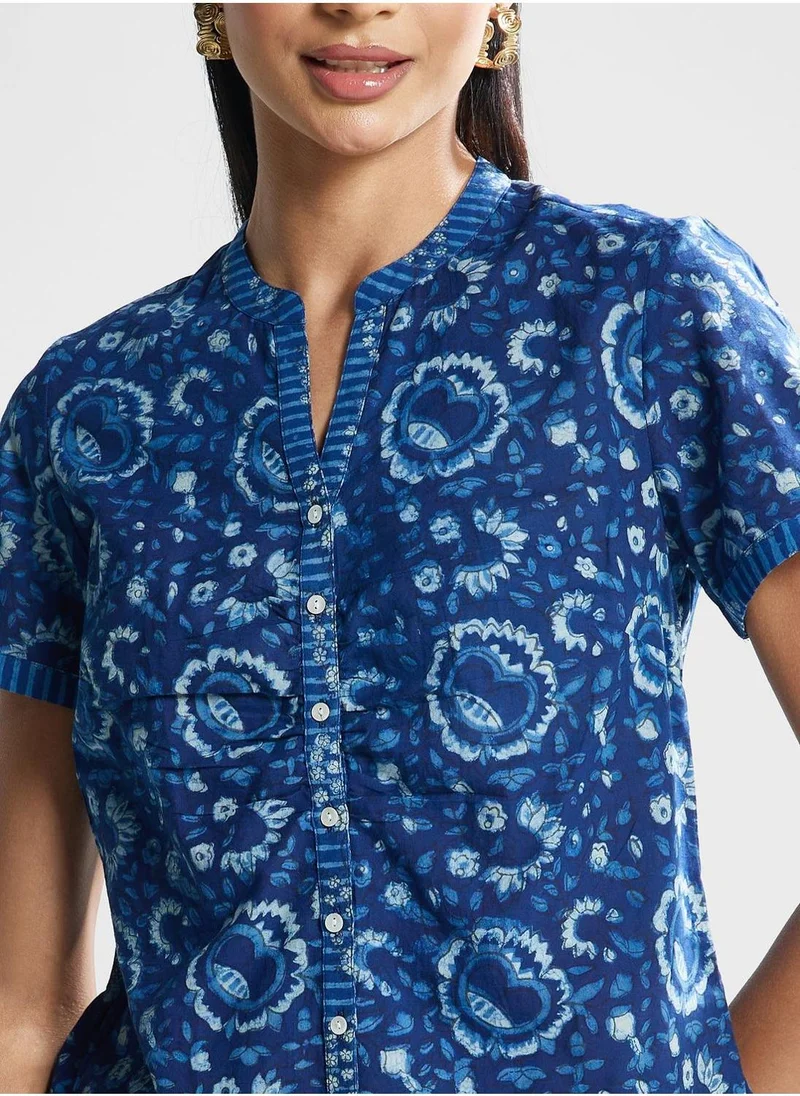 Fabindia Printed Button Down Top