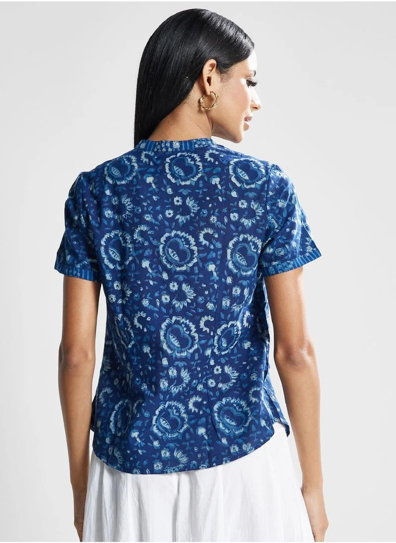 Fabindia Printed Button Down Top