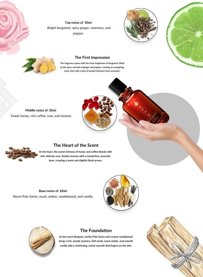 العافر عطر الفير بالو سانتو إكسير - عطر دافئ، خشبي وحار للرجال والنساء | عطر فاخر يدوم طويلاً - 100 مل - Image 3