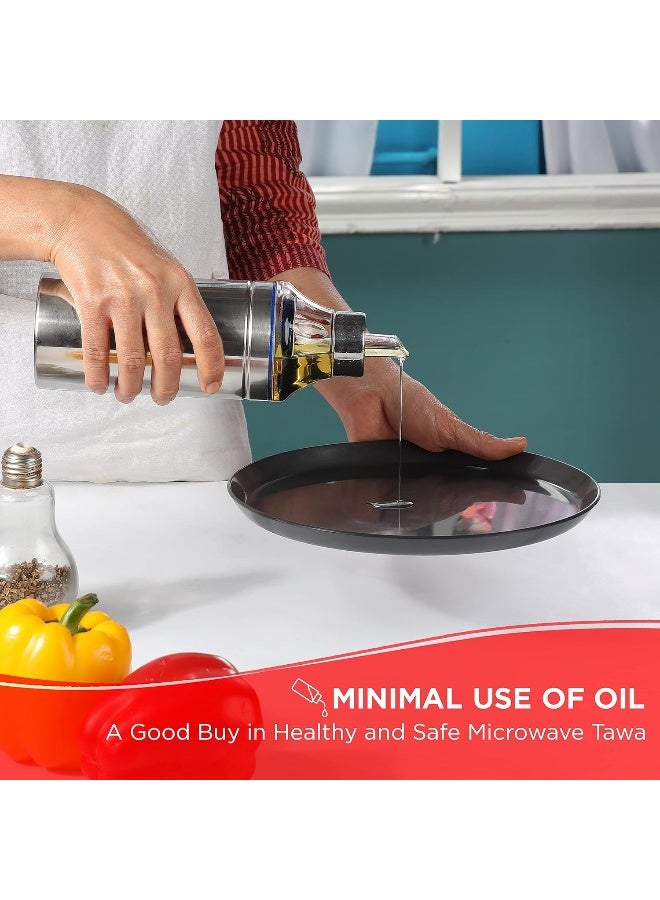 Vinod Hard Anodized Aluminium Microwave Tawa (25 cm, Black) - Image 4