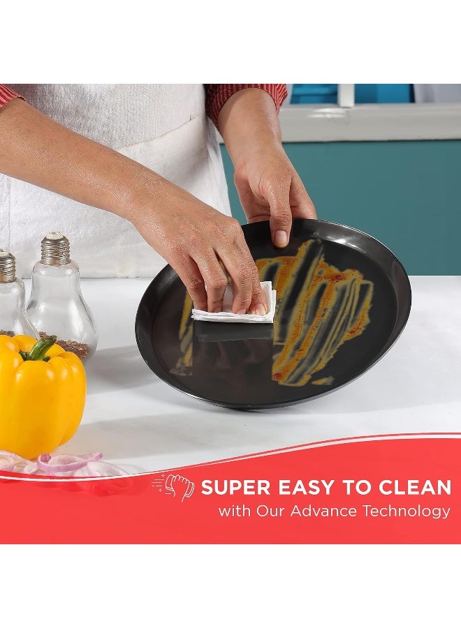 Vinod Hard Anodized Aluminium Microwave Tawa (25 cm, Black) - Image 2