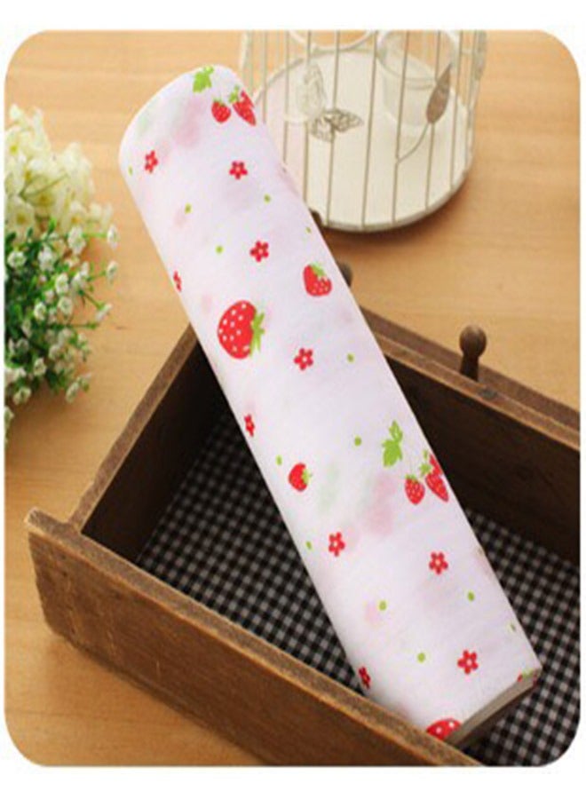 PET Moistureproof Waterproof Refrigerator White Mats with Pink Colored Polka Dot and Strawberry Patterns - Image 1