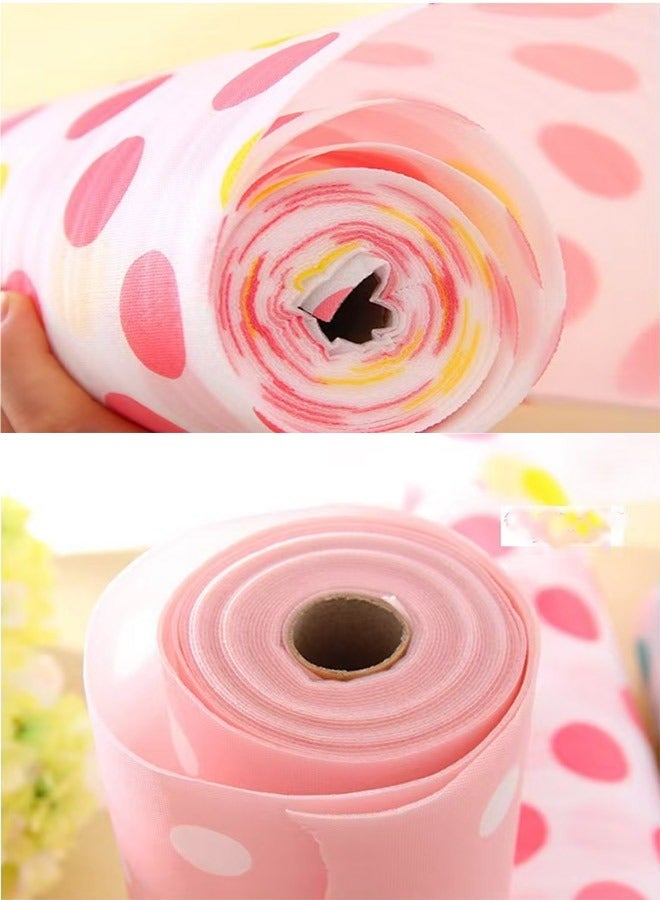 PET Moistureproof Waterproof Refrigerator White Mats with Pink Colored Polka Dot and Strawberry Patterns - Image 2