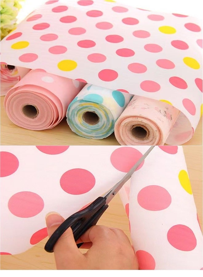 PET Moistureproof Waterproof Refrigerator White Mats with Pink Colored Polka Dot and Strawberry Patterns - Image 3