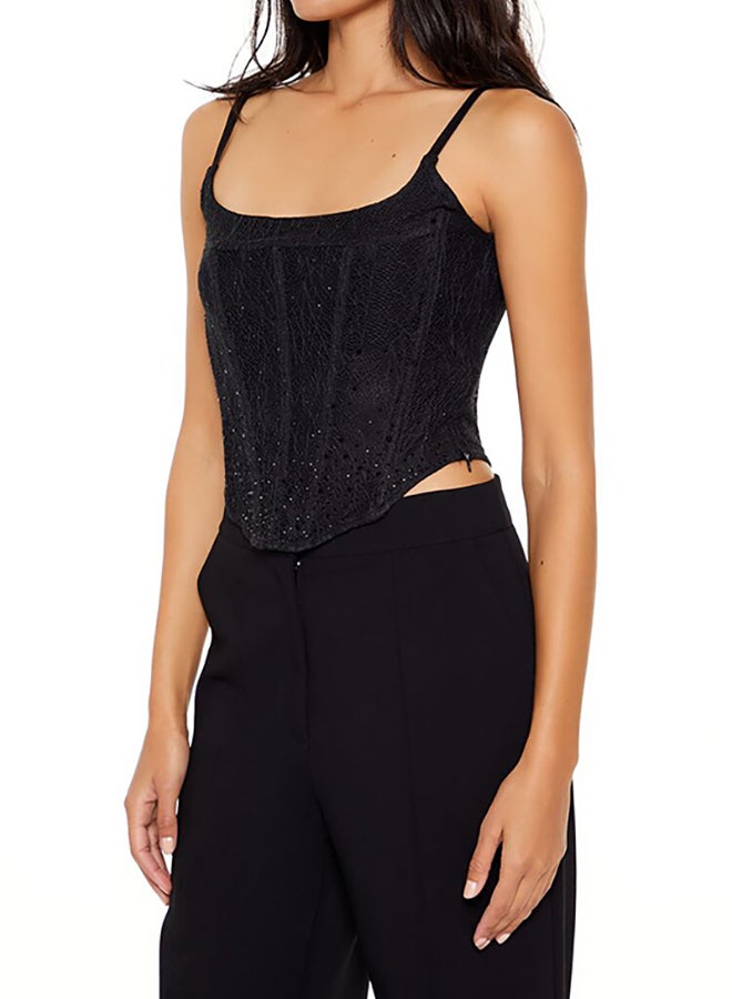 FOREVER 21 Lace Rhinestone Corset Cami  - Image 2
