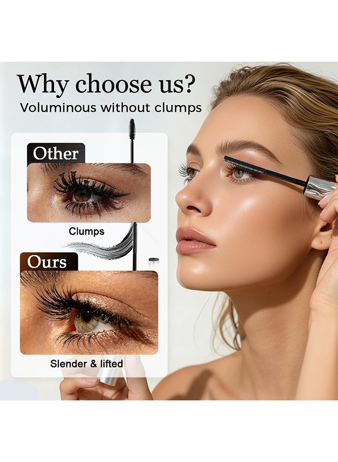 ibcccndc Ultra-Fine Lengthening Waterproof Quick-Dry Mascara, Tubular Eyelash Primer, Waterproof Quick Drying Curling Mascara, Wand Mascara 3D Curling Eyelash Long Lasting Smudge Proof No Flaking - Image 4