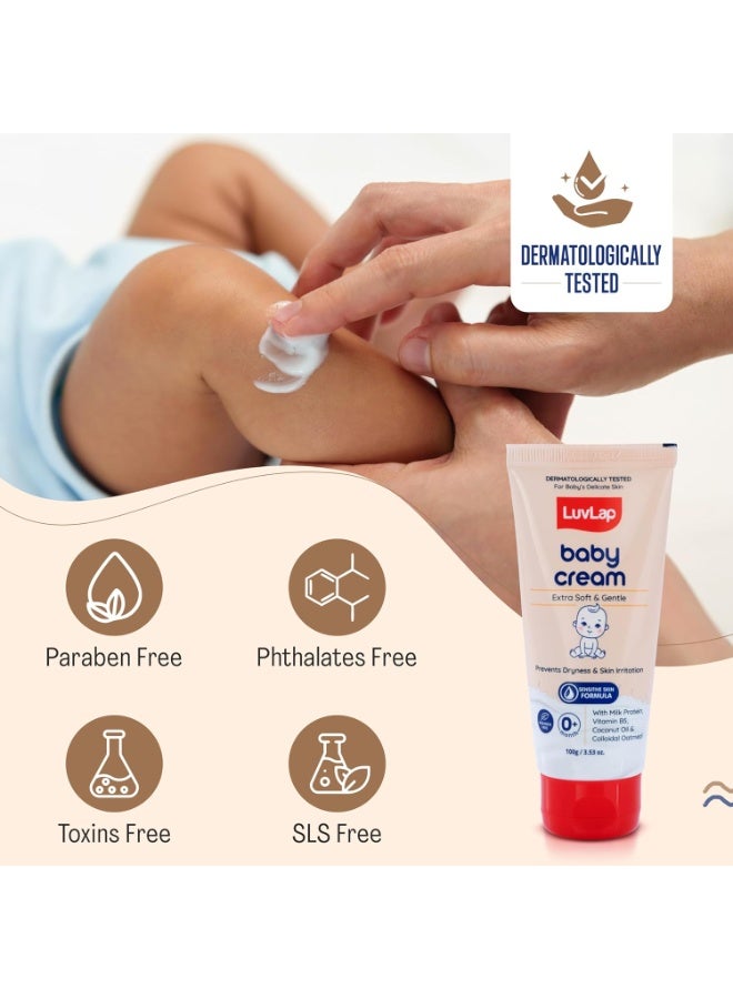 Luvlap Baby Cream -100g, Face & Body Moisturizing Cream with Shea Butter & Colloidal Oatmeal - Image 2