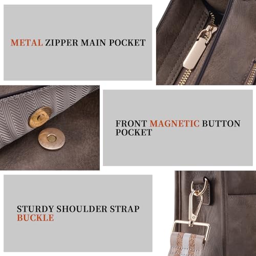 HKCLUF Crossbody Bag For Women Vegan Leather Hobo Handbag With Tassel Pendant,2PCS Adjustable Guitar Strap Crossbody Purse for Women(Apricot) - Image 4