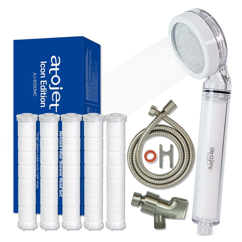 Atojet Filter Shower For KBeauty Skin Care Pure Carbon Filters for Softer Skin Smoother Hair Carbon Composite Filter l 6 Month Advanced Filtration Set AJ8200MCSET6MO