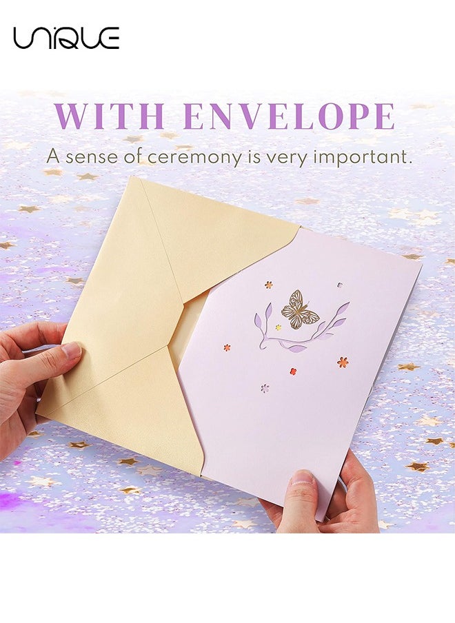 Greeting Card,3D Card, Pop Up Card, Romantic Theme Cards, Anniversary Cards for Wife Girlfriend Mother, Birthday Cards, Happy Holidays, Spring Card, Season's Greetings (Flying Butterfly)