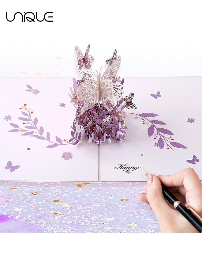 Greeting Card,3D Card, Pop Up Card, Romantic Theme Cards, Anniversary Cards for Wife Girlfriend Mother, Birthday Cards, Happy Holidays, Spring Card, Season's Greetings (Flying Butterfly)