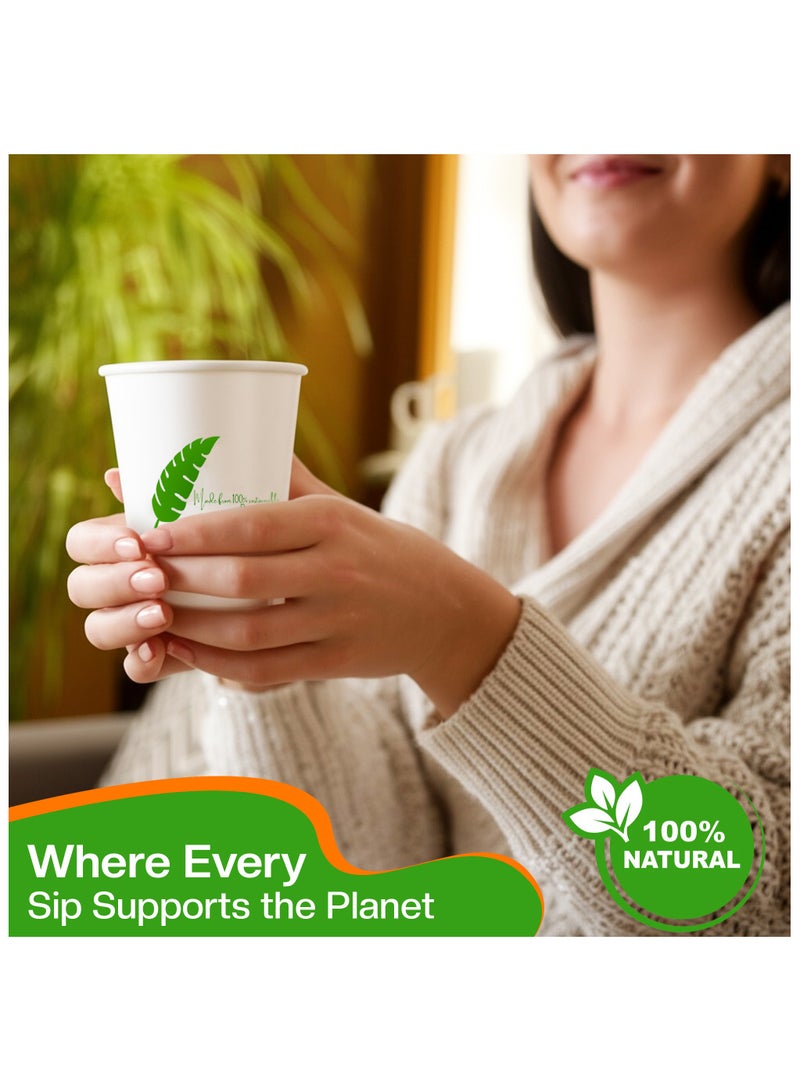 EcoEdge EcoEdge 5 Oz Disposable Heavy-Duty Party Paper Cups (Pack of 100) | For Coffee-Latte, Tea, Water | Insulated, Compostable, Biodegradable | For Parties, Events, Offices, Daily Use | 100% Sustainable  - Image 3
