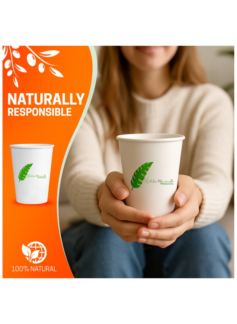 EcoEdge EcoEdge 5 Oz Disposable Heavy-Duty Party Paper Cups (Pack of 100) | For Coffee-Latte, Tea, Water | Insulated, Compostable, Biodegradable | For Parties, Events, Offices, Daily Use | 100% Sustainable  - Image 5