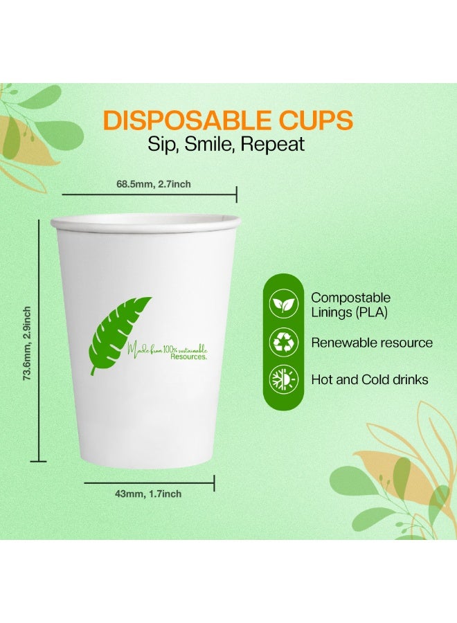 EcoEdge 5 Oz Disposable Heavy-Duty Party Paper Cups (Pack of 100) | For Coffee-Latte, Tea, Water | Insulated, Compostable, Biodegradable | For Parties, Events, Offices, Daily Use | 100% Sustainable - Image 5