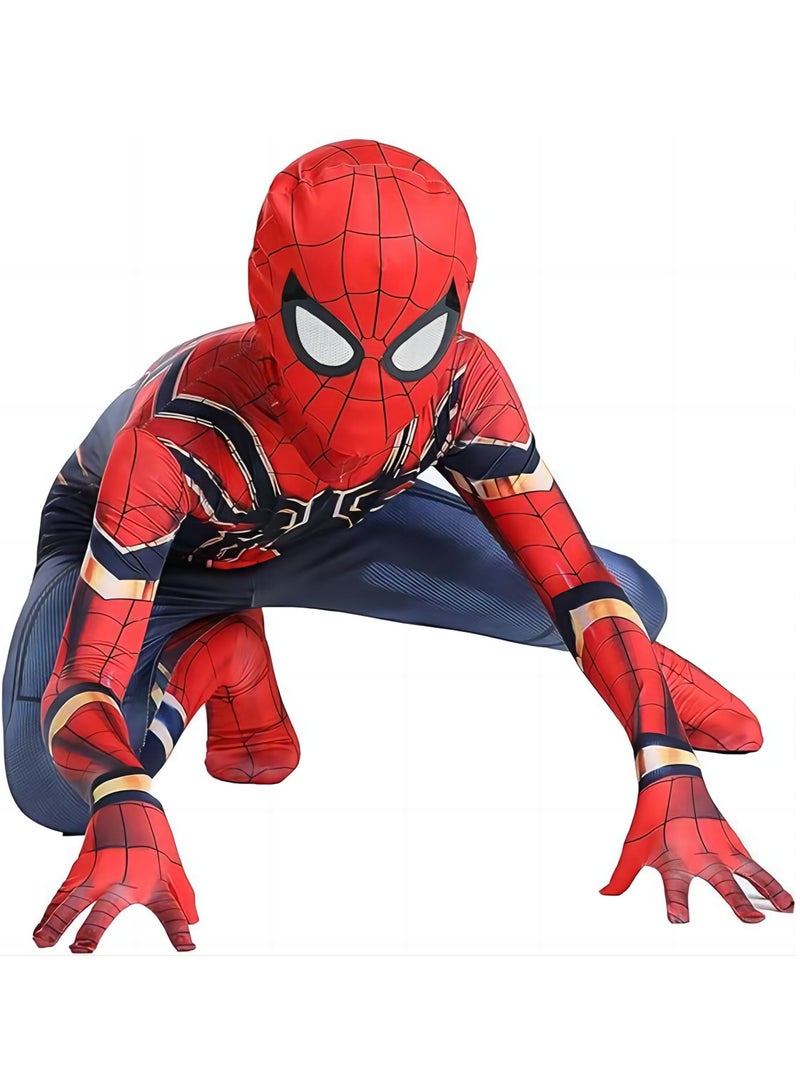 Jorunb Spider Man Costume Cosplay Set 3D Style Superhero Cosplay Full Body Bodysuit Spandex Jumpsuit for Kids Spider Man Dress Up - Image 1