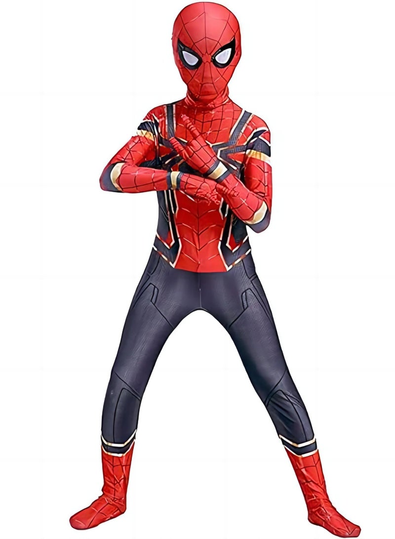 Jorunb Spider Man Costume Cosplay Set 3D Style Superhero Cosplay Full Body Bodysuit Spandex Jumpsuit for Kids Spider Man Dress Up - Image 2