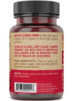 Deva DEVA Vegan Vitamin B12 Fast Dissolve Supplement - Once-Per-Day Complex with 1000 Mcg Methylcobalamin B12, Folic Acid, B6 - Lemon Flavor - 90 Dissolvable Tablets,  - Image 4