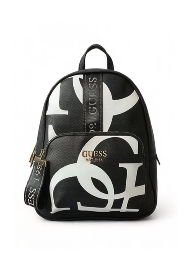 جس حقيبة الظهر الكلاسيكية GUESS 1981 – حقيبة ظهر أنيقة للنساء للذهاب إلى العمل، وحقيبة سفر غير رسمية، بنقشة باللونين الأسود والأبيض، متعددة الاستخدامات وخفيفة الوزن، مزودة بمقبض حمل وحزام كتف، حقيبة ثنائية الاستخدام – أسود/أبيض - Image 1