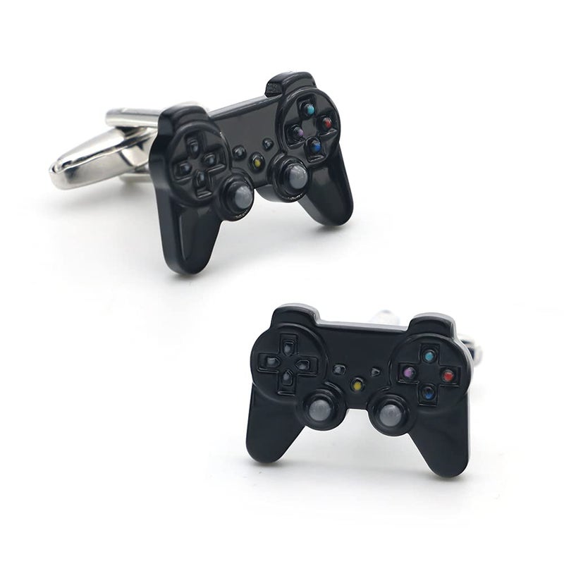 iGame Funny GamePad Cuff Links Black Color Painting Brass Material Joystick Design Cufflinks with Gift Box - Image 1