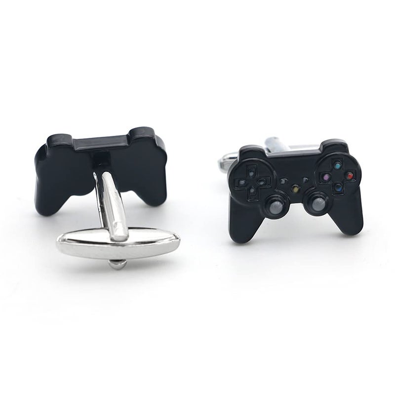 iGame Funny GamePad Cuff Links Black Color Painting Brass Material Joystick Design Cufflinks with Gift Box - Image 2