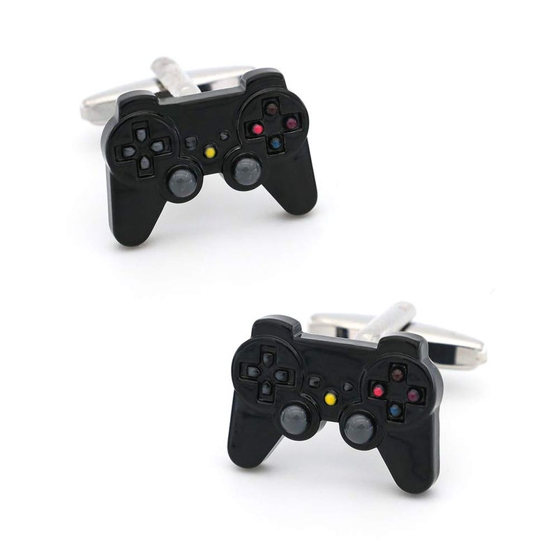 iGame Funny GamePad Cuff Links Black Color Painting Brass Material Joystick Design Cufflinks with Gift Box - Image 5