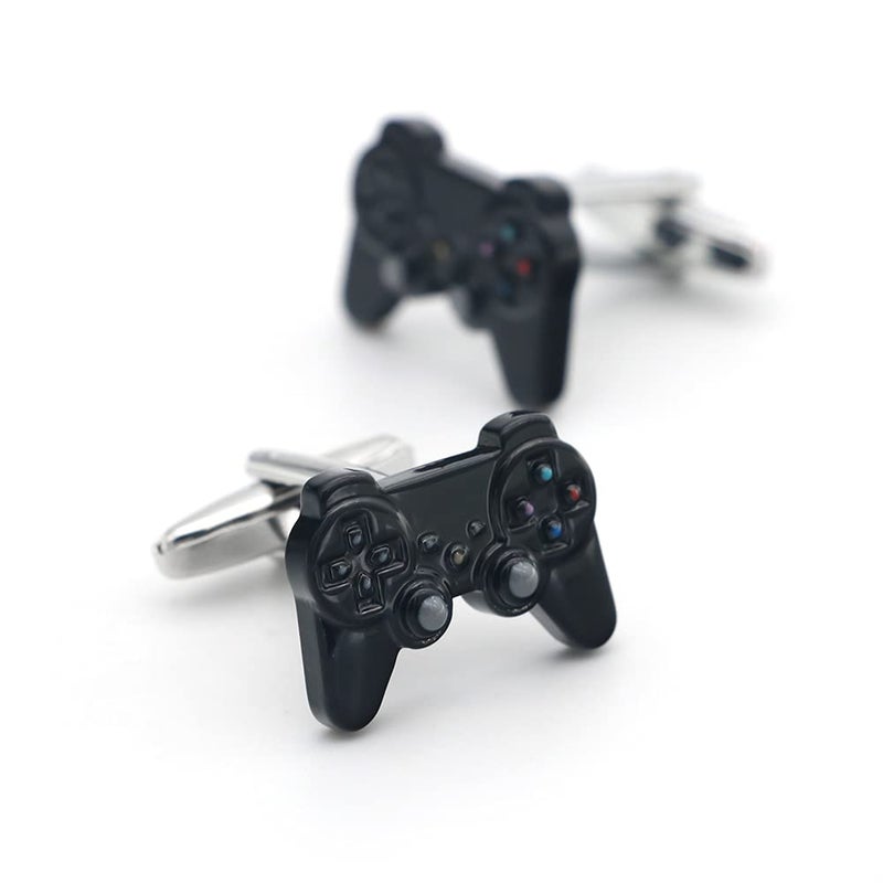 iGame Funny GamePad Cuff Links Black Color Painting Brass Material Joystick Design Cufflinks with Gift Box - Image 3