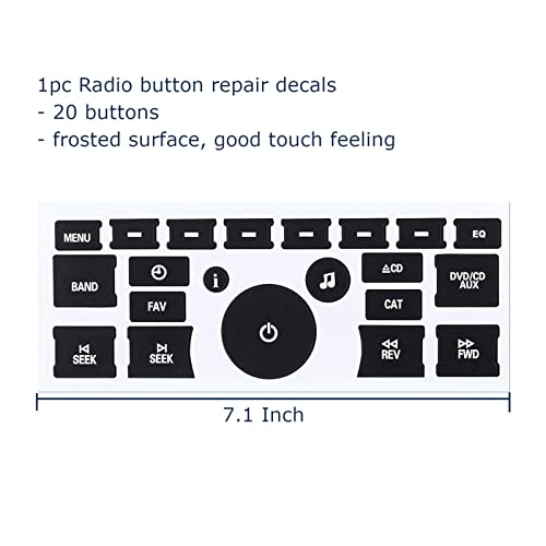 Ombialo Radio Dash Button Repair Kit Stickers Decals Compatible with GM Vehicles GMC Chevrolet Tahoe Yukon Acadia Sierra 20062014 1Pc Black decalgm192031 - Image 3