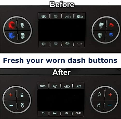 Ombialo Radio Dash Button Repair Kit Stickers Decals Compatible with GM Vehicles GMC Chevrolet Tahoe Yukon Acadia Sierra 20062014 1Pc Black decalgm192031 - Image 5