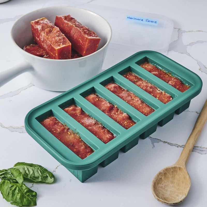 Souper Cubes قالب تجميد من سوبر كيوبز (Super Cubes) بسعة نصف كوب، خالي من السيليكون، مثالي لتخزين الحساءات والصلصات والعصائر والحلويات وتحضير السموذي والمزيد. صينية تجميد من السيليكون بسعة نصف كوب - مخصصة لتخزين الحلويات القطنية (Cotton Candy)، مجموعة مكونة من 2 قطعة. - Image 3