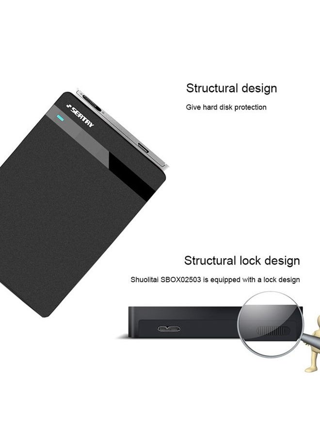 BURAQ - SEATAY HD213 Tool Free Screwless SATA 2.5 inch USB 3.0 Interface HDD Enclosure, The Maximum Support Capacity: 2TB(Blue) - Image 1
