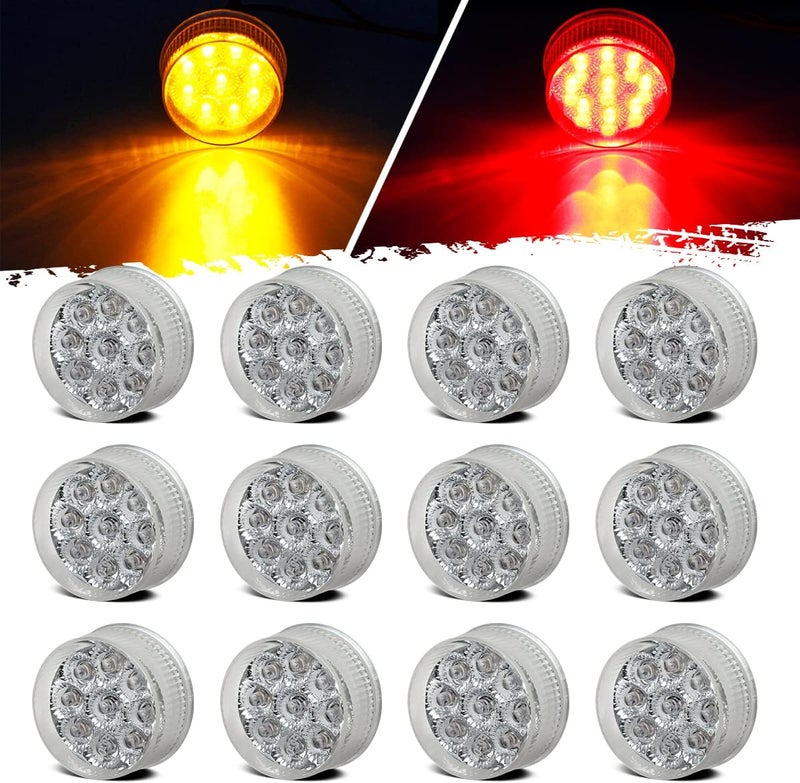 Partsam 12Pcs 2" Round LED Trailer Marker Lights - Image 1