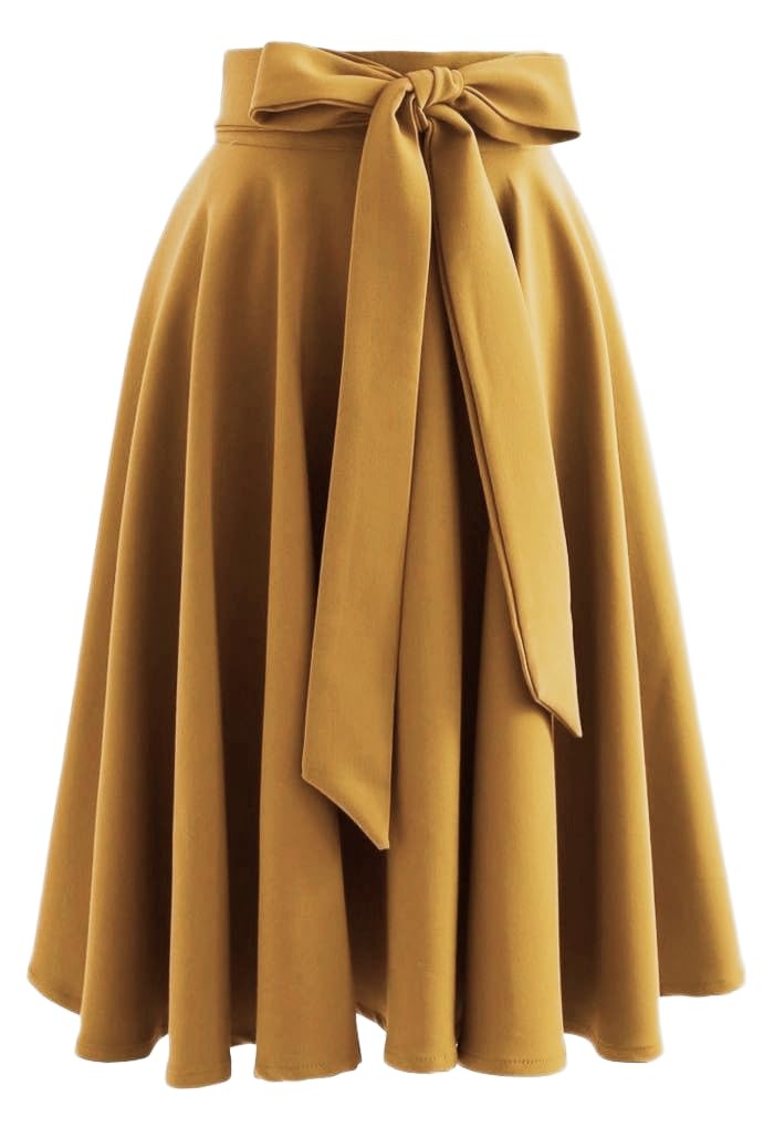 JANAK Creation Women's Poly Crepe Skirt (Mustard) - Image 4