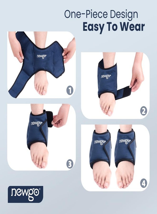 NEWGO Ankle Ice Pack Wrap for Injuries Reusable, 2 Pack Gel Ice Wraps for Sprained Ankle, Sports Injuries, Swelling, Post-surgery Recovery - Image 3