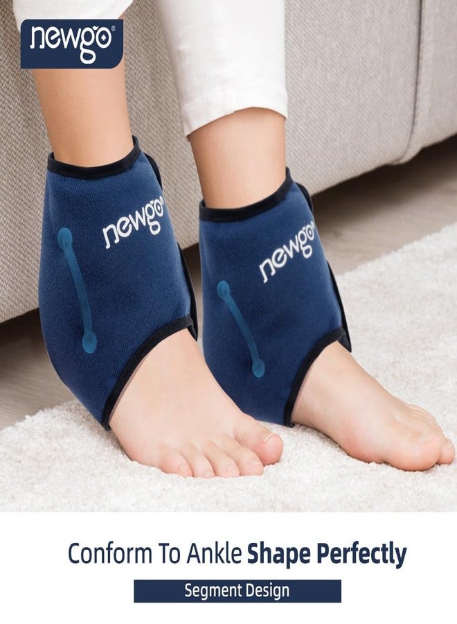 NEWGO Ankle Ice Pack Wrap for Injuries Reusable, 2 Pack Gel Ice Wraps for Sprained Ankle, Sports Injuries, Swelling, Post-surgery Recovery - Image 5
