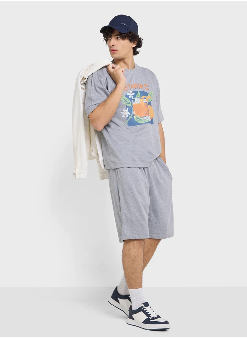 سفنتي فايف Graphic T-Shirts And Shorts Sets