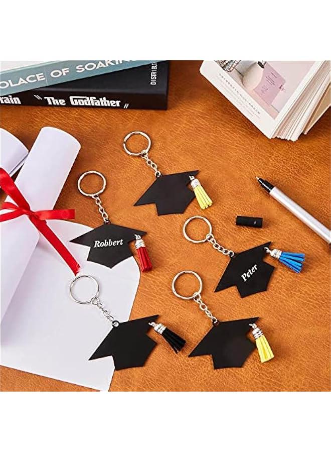 Generic 24pcs Graduation Cap Charm Keychain Acrylic Tassels Keychain Party Favor Class of 2023 Graduation Gifts for Him Her - Image 5
