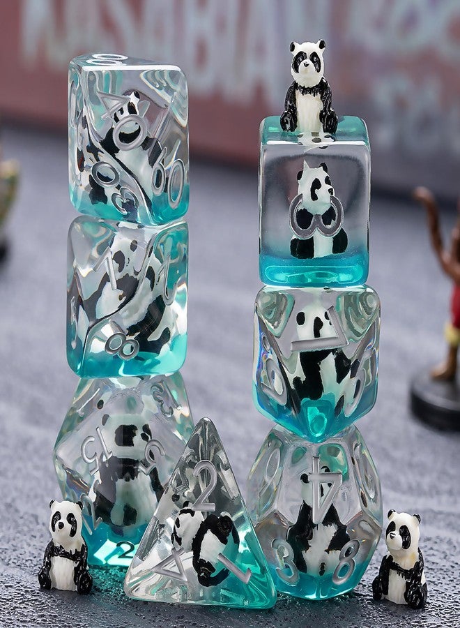 Maywin Polyhedral D&D Dice Panda Dice,Resin Panda DND Dice Set for Dungeons and Dragons MTG RPG Board Games for 15 Years and Up - Image 1