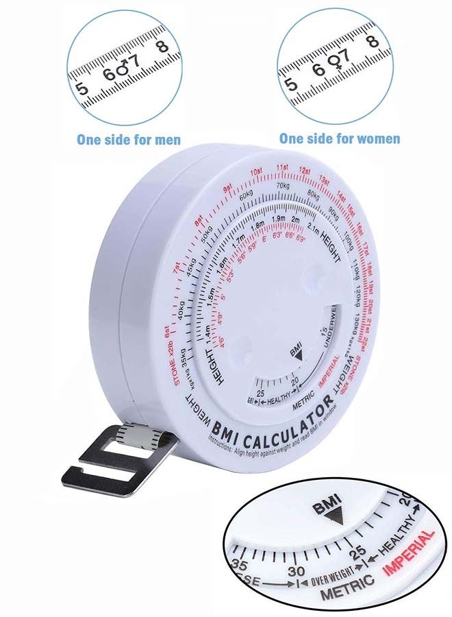 ثمانية فيبيهاوس شريط قياس مؤشر كتلة الجسم من، آلة حاسبة لمؤشر كتلة الجسم، شريط قياس الجسم لقياس الجسم والخصر والوزن والصحة، قياس دقيق - Image 1