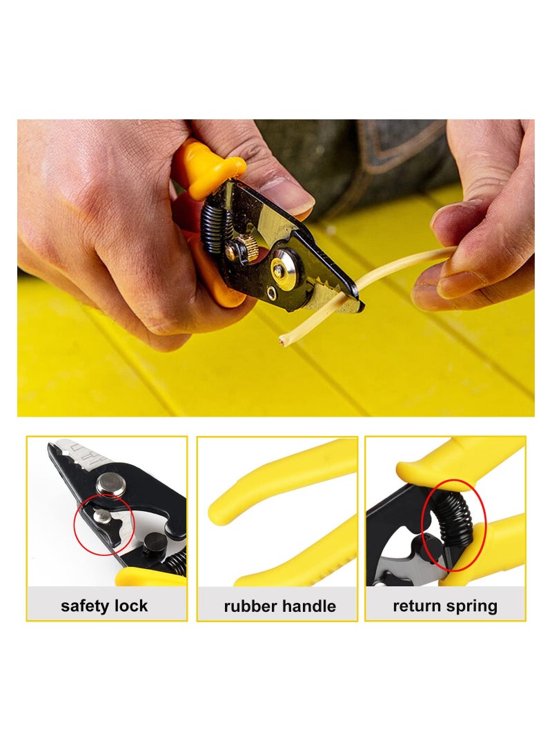 KASTWAVE - Fiber Optic Stripper 3 Hole, Precision Wire Stripper for Installers and Electricians Safe Not Hurt Wire Fiber Strippers with 6" Handle for Jacket Buffer and Coating Stripping - Image 1