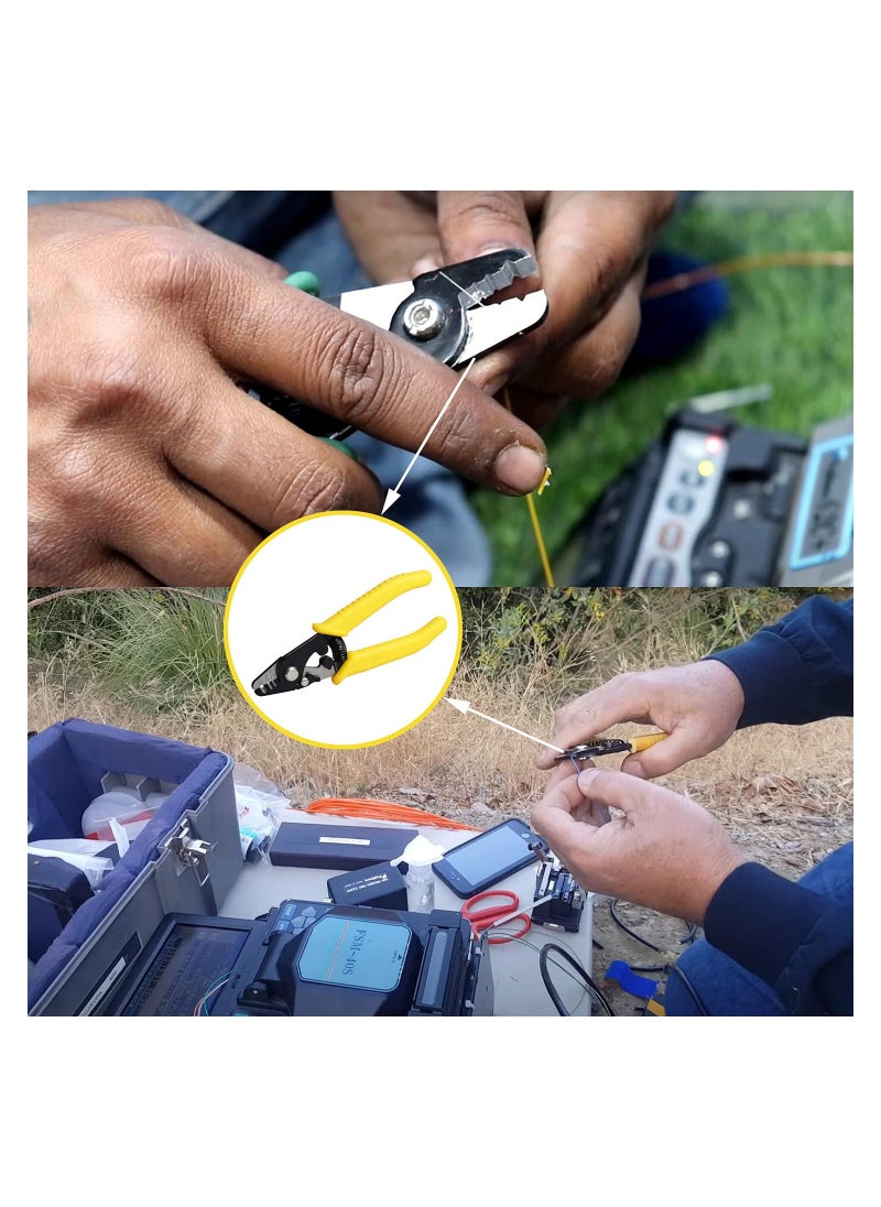 KASTWAVE - Fiber Optic Stripper 3 Hole, Precision Wire Stripper for Installers and Electricians Safe Not Hurt Wire Fiber Strippers with 6" Handle for Jacket Buffer and Coating Stripping - Image 1