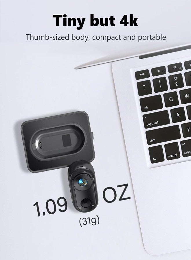 Apexcam K70 4K Mini Body Camera with 64GB Card POV Action Camera Portable Thumb Wearable Sport Camera WiFi EIS 30M Waterproof Underwater Hands-Free Cam with Magnetic Mount for Vlogging Motorcycling - Image 2