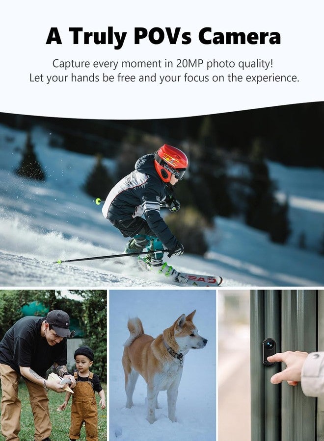Apexcam K70 4K Mini Body Camera with 64GB Card POV Action Camera Portable Thumb Wearable Sport Camera WiFi EIS 30M Waterproof Underwater Hands-Free Cam with Magnetic Mount for Vlogging Motorcycling - Image 3