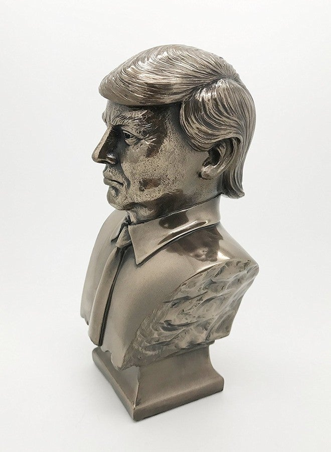 PTC US President Donald J Trump Cold Cast Bronze Bust 7.5 Inches Tall Collectible Figurine - Image 2
