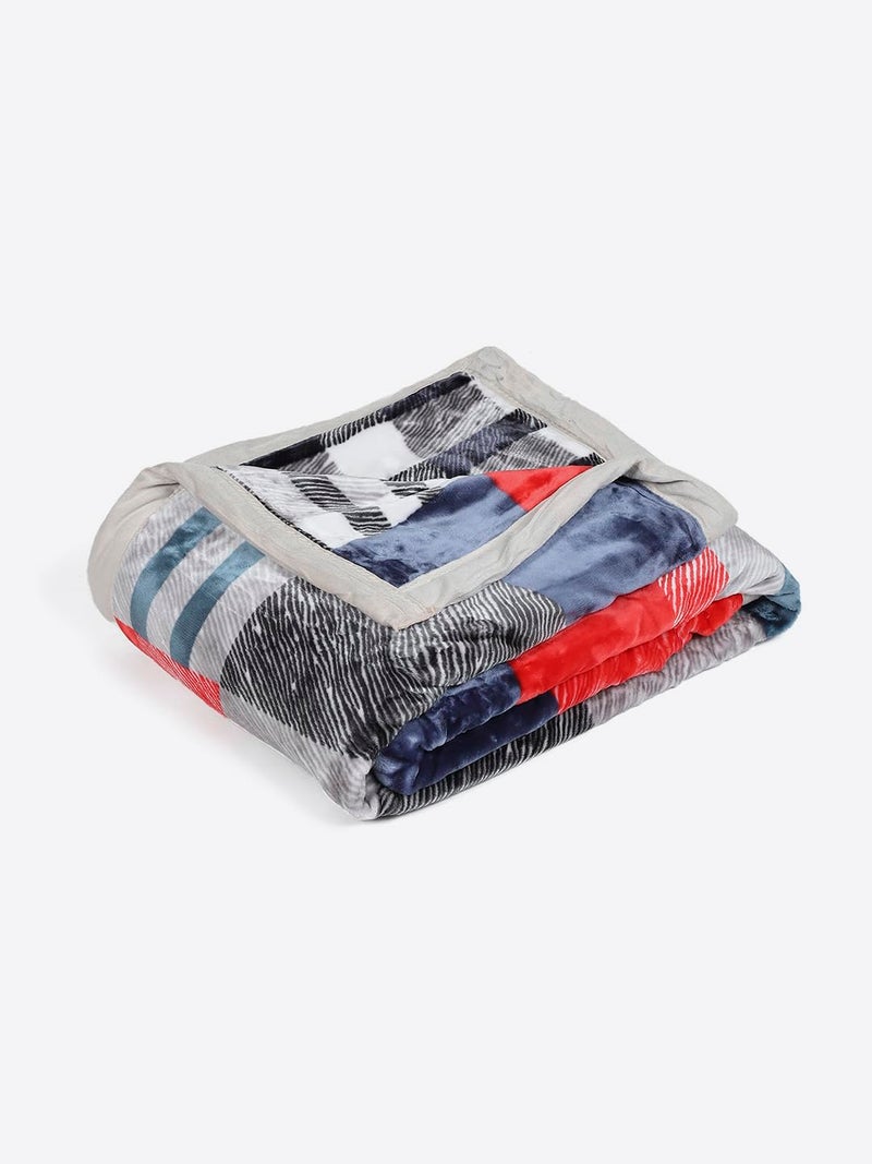 Monte Carlo Single Bed Heavy Winter Blanket Everest Plus 2 Ply 600 GSM | 2.1 KG (220x160 CM), Multi - Image 5