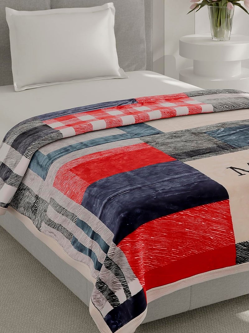 Monte Carlo Single Bed Heavy Winter Blanket Everest Plus 2 Ply 600 GSM | 2.1 KG (220x160 CM), Multi - Image 1