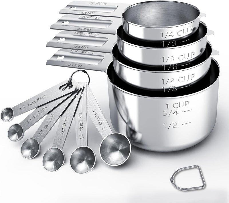 TILUCK Stainless Steel Measuring Cups & Spoons Set, Cups and Spoons,Kitchen Gadgets for Cooking & Baking (10) - Image 1