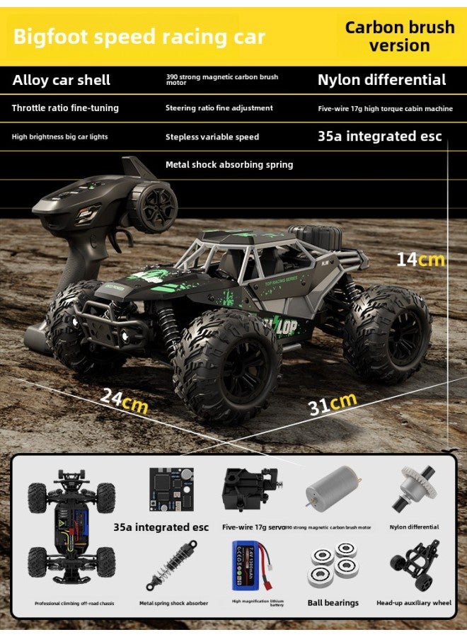 RC Remote Control Off-road Vehicle Toy Car Charging Electric Professional High-speed Four-wheel Drive Climbing Car Boy Children Racing Gift-Colour: Alloy Body 1:16 High Speed Rc Off-road Vehicle-70km-Proportion:1:16  - Image 1