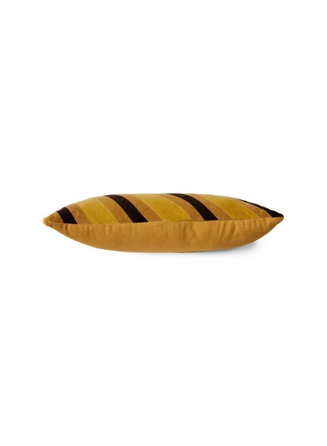 HKLIVING Striped velvet cushion Honey