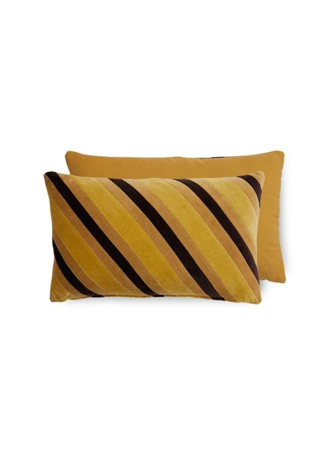 HKLIVING Striped velvet cushion Honey